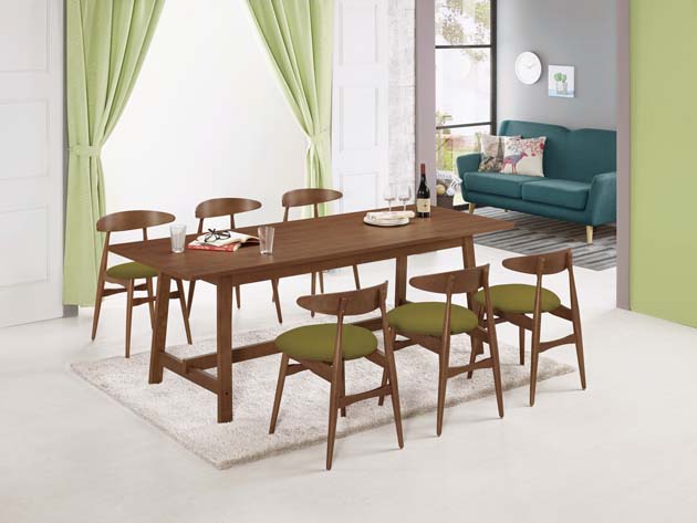 艾布納7.4尺胡桃餐桌