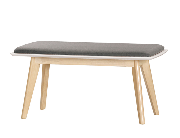 妮克絲長板凳-實木-洗白色