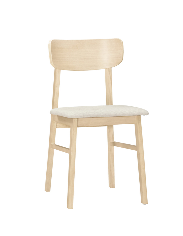 格魯曼餐椅-布-實木-洗白色