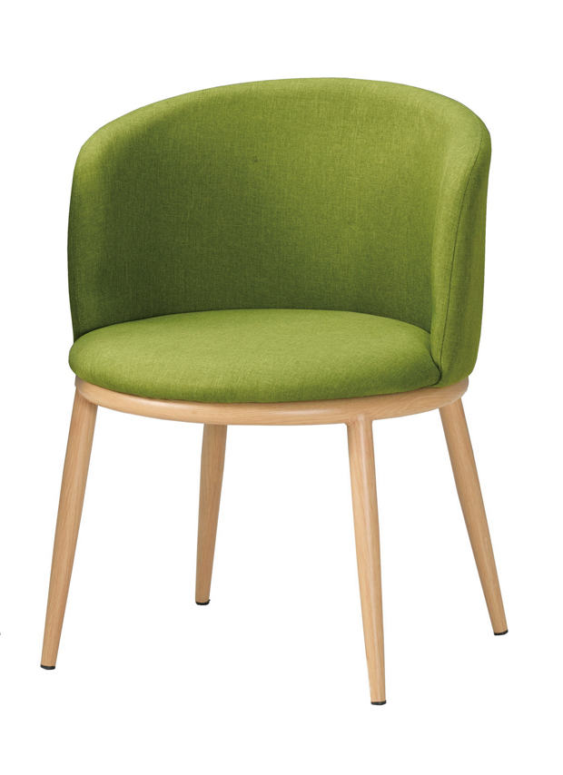 美諾瑪餐椅-綠色布-五金腳