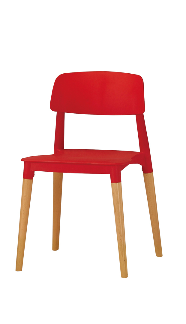 奧斯本造型椅-紅-實木