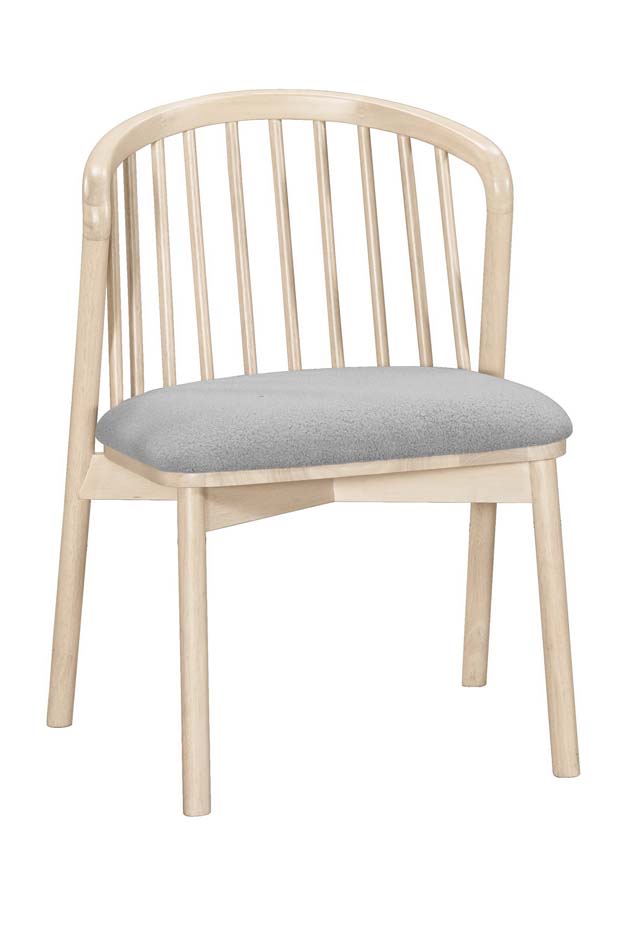 喬麗娜餐椅-布-實木-洗白色