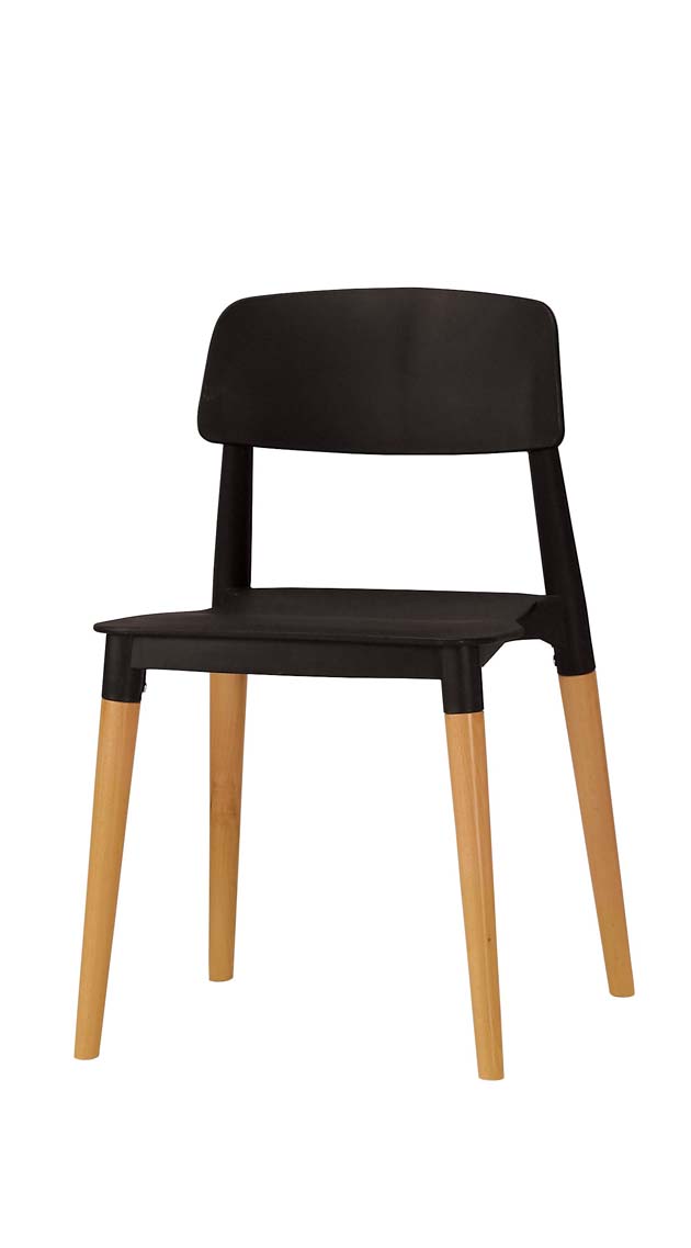 奧斯本造型椅-黑-實木