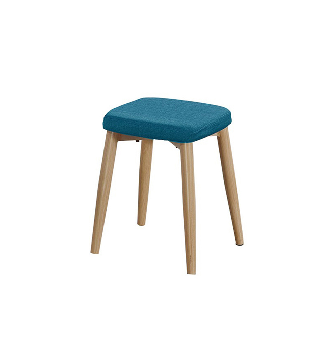 寇奇方椅凳-藍色布