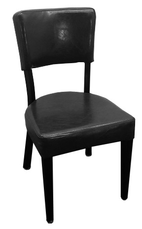 愛爾莎造型軟包椅 黑皮