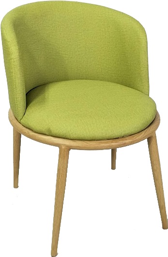 傑森造型圍椅 綠皮木紋腳