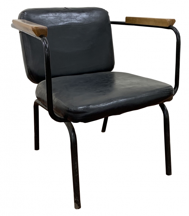 法式復古水管椅 黑皮
