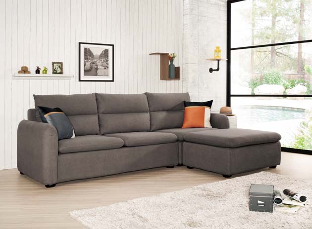 埃爾頓L型沙發組(貓抓皮)