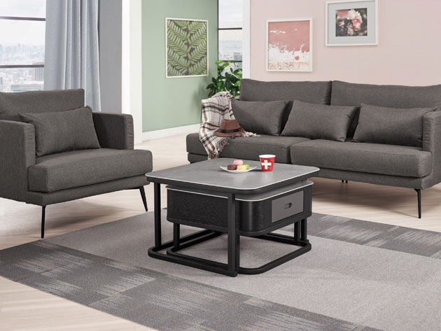 安琪拉組合玻璃茶几(全組)(岩玻)